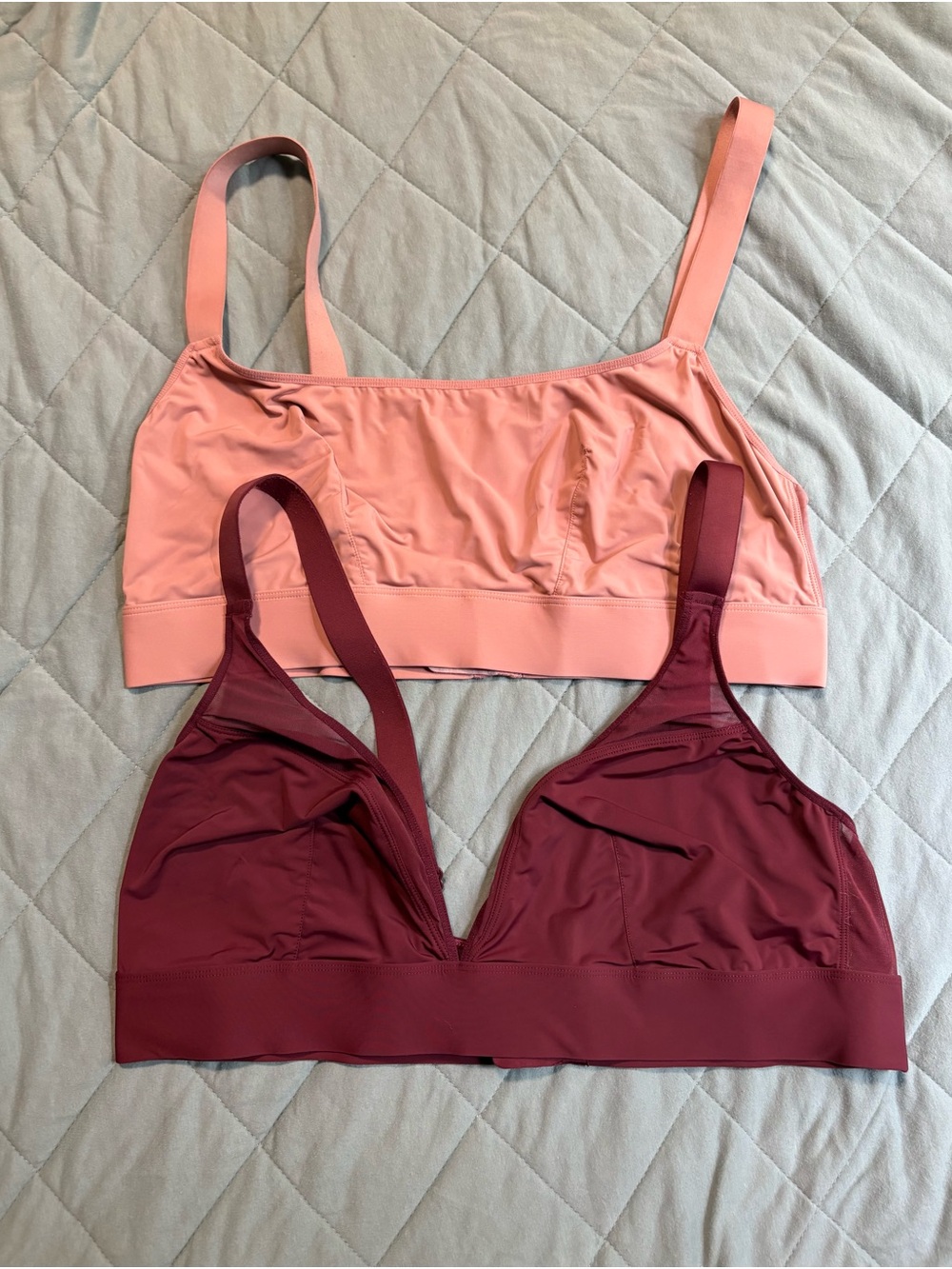 Parade set of 2 Stretchy comfy Bralette - Pink & Wine 3X plus
